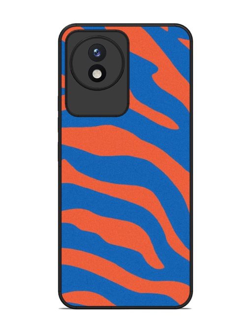 Zebra Stripes In Blue And Orange Glossy Soft Edge Case for Vivo Y02 Chachhi