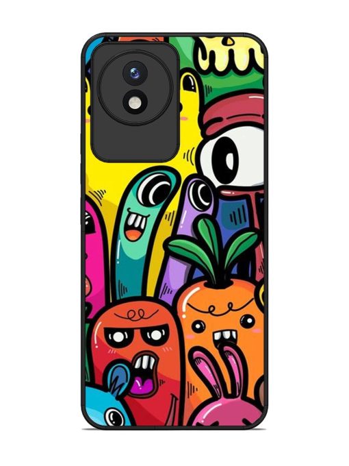 Whimsical Doodle Chaos Glossy Soft Edge Case for Vivo Y02