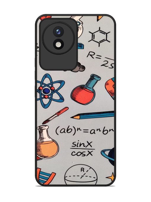 Science Doodle Delight Glossy Soft Edge Case for Vivo Y02 Chachhi