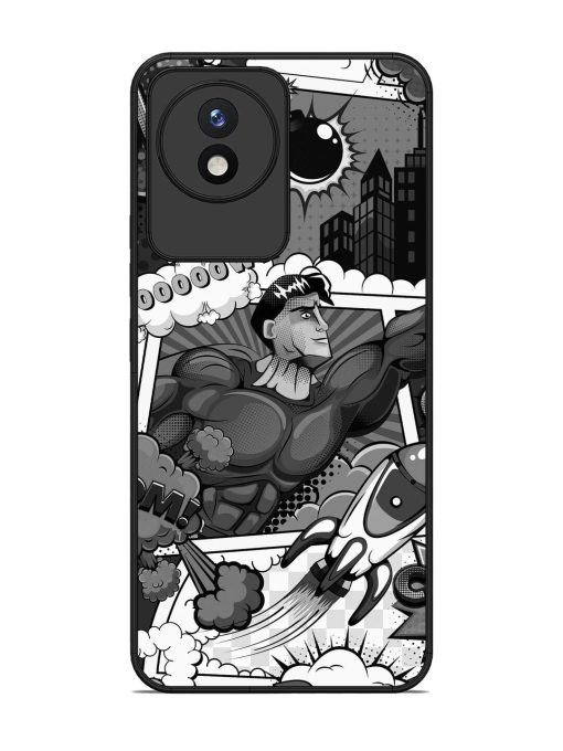 Comic Book Chaos Glossy Soft Edge Case for Vivo Y02 Chachhi