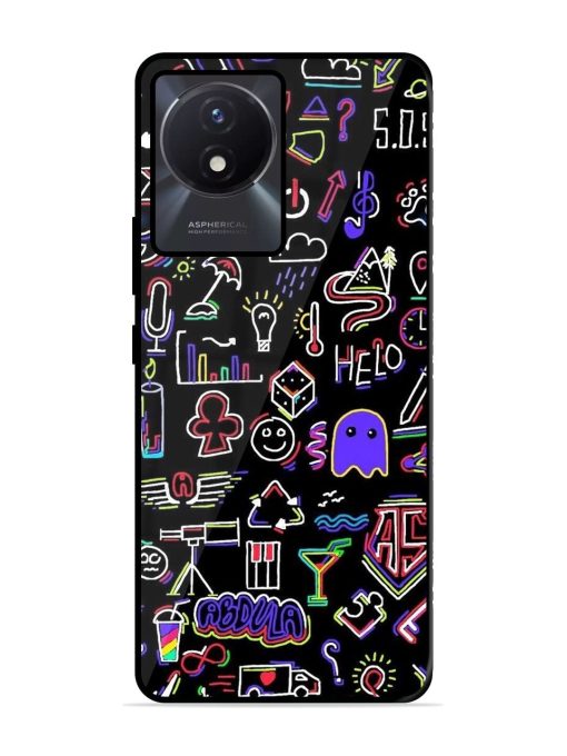 Neon Doodle Glossy Soft Edge Case for Vivo Y02T Chachhi