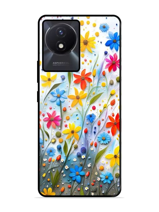 Vibrant Floral Glossy Soft Edge Case for Vivo Y02T Chachhi