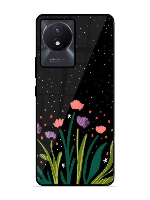 Midnight Bloom Glossy Soft Edge Case for Vivo Y02T Chachhi