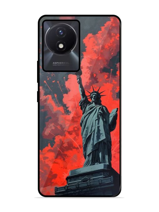 Lady Liberty'S Firework Finale Glossy Soft Edge Case for Vivo Y02T Chachhi