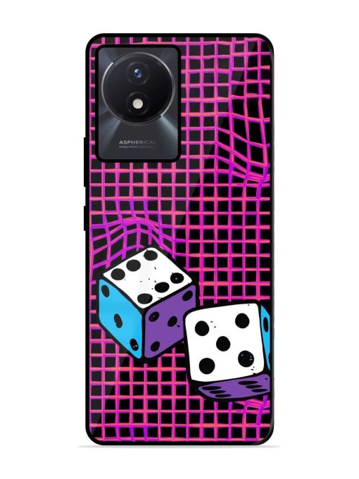 Glitched Dice Glossy Soft Edge Case for Vivo Y02T Chachhi