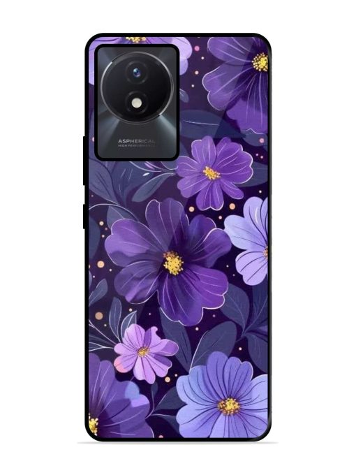 Purple Paradise Glossy Soft Edge Case for Vivo Y02T Chachhi