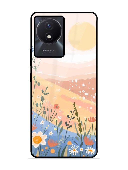 Golden Hour Blooms Glossy Soft Edge Case for Vivo Y02T Chachhi