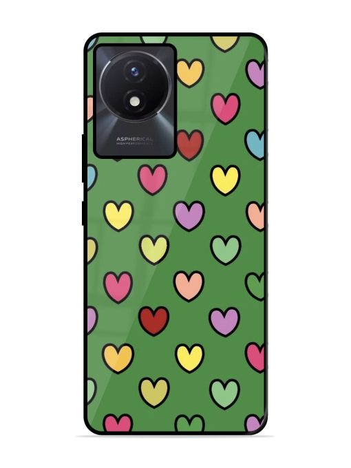 Rainbow Heart Parade Glossy Soft Edge Case for Vivo Y02T