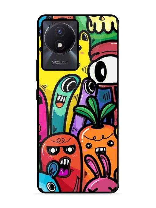 Whimsical Doodle Chaos Glossy Soft Edge Case for Vivo Y02T Chachhi