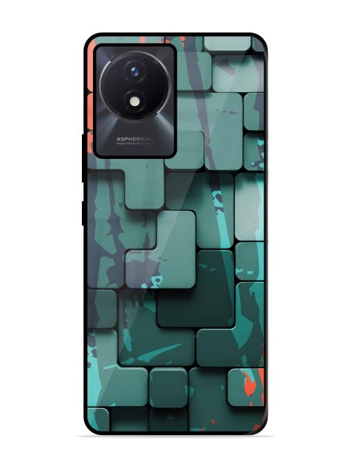 Abstract Geometric Mosaic Glossy Soft Edge Case for Vivo Y02T Chachhi