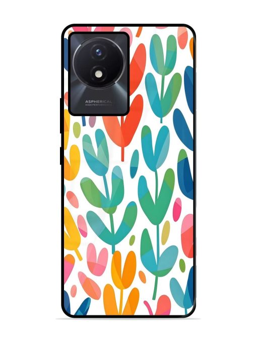 Rainbow Of Blooms Glossy Soft Edge Case for Vivo Y02T Chachhi