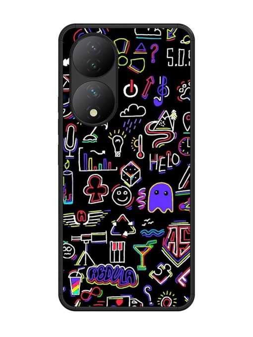 Neon Doodle Glossy Soft Edge Case for Vivo Y100 (5G) Chachhi