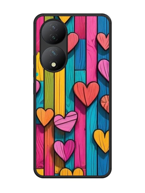 Rainbow Of Hearts Glossy Soft Edge Case for Vivo Y100 (5G) Chachhi