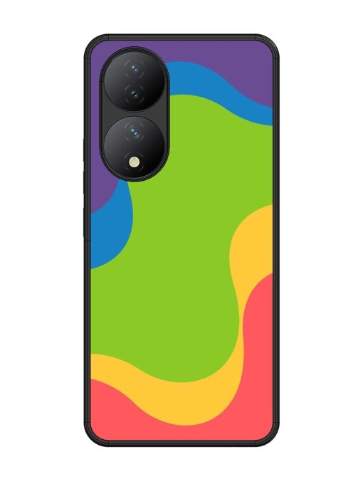 Wavy Rainbow Wonderland Glossy Soft Edge Case for Vivo Y100 (5G) Chachhi