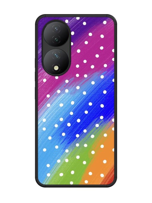 Rainbow Polka Dot Dream Glossy Soft Edge Case for Vivo Y100 (5G) Chachhi