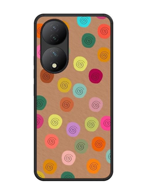 Swirly Dots On Kraft Glossy Soft Edge Case for Vivo Y100 (5G) Chachhi