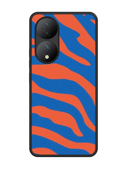 Zebra Stripes In Blue And Orange Glossy Soft Edge Case for Vivo Y100 (5G) Chachhi