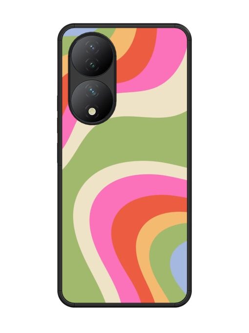 Wavy Rainbow Wonderland Glossy Soft Edge Case for Vivo Y100 (5G) Chachhi