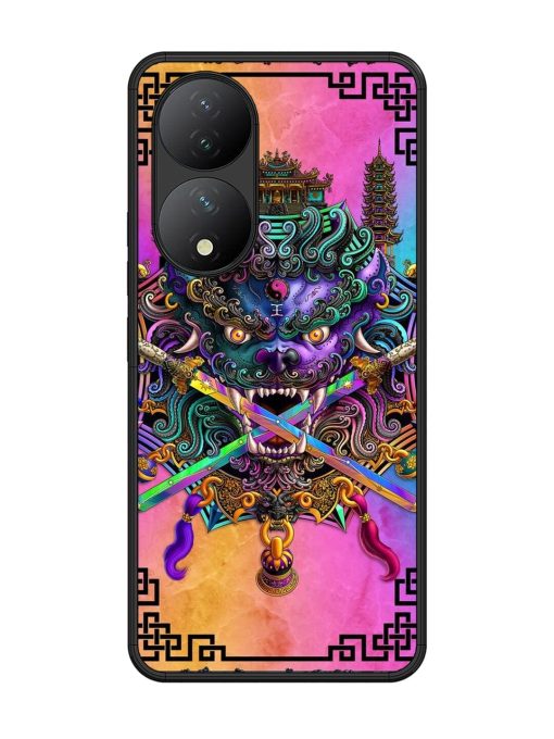 Psychedelic Fu Dog Tapestry Glossy Soft Edge Case for Vivo Y100 (5G) Chachhi