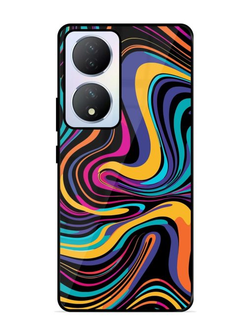 Psychedelic Swirl Glossy Soft Edge Case for Vivo Y100A (5G) Chachhi