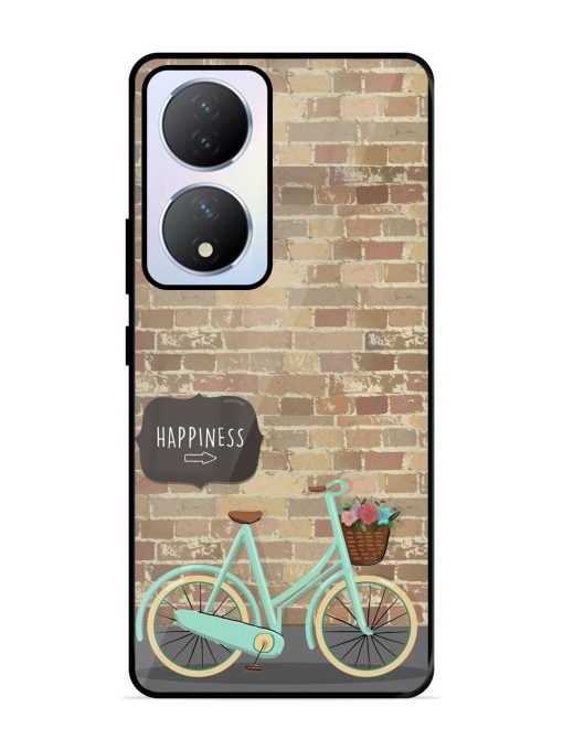 Pedaling Towards Happiness Glossy Soft Edge Case for Vivo Y100A (5G) Chachhi