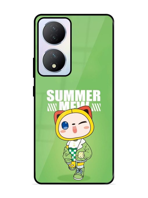 Purrfect Summer Glossy Soft Edge Case for Vivo Y100A (5G) Chachhi