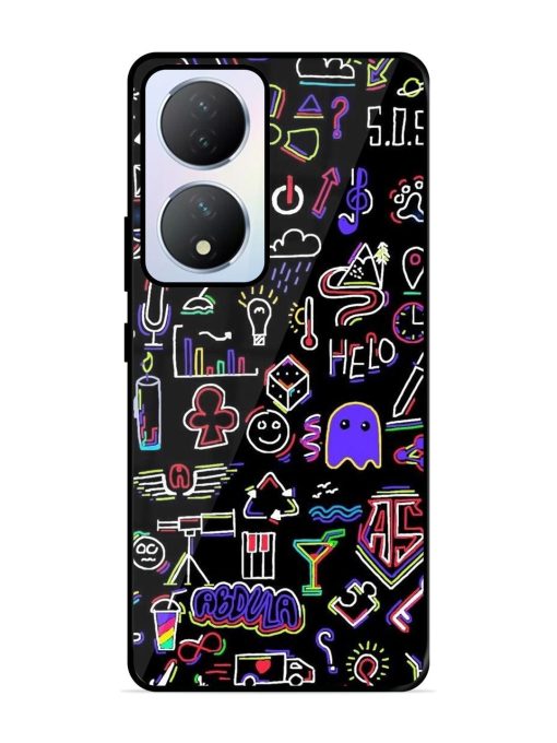 Neon Doodle Glossy Soft Edge Case for Vivo Y100A (5G) Chachhi