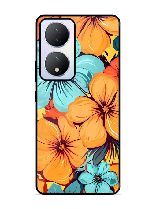 Tropical Bloom Glossy Soft Edge Case for Vivo Y100A (5G) Chachhi