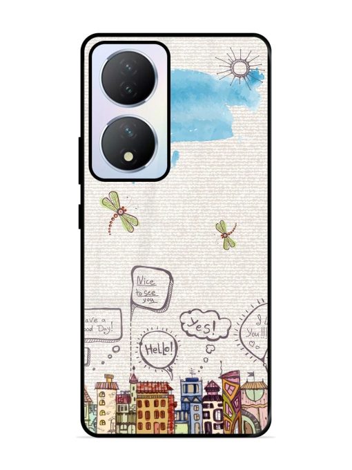 Doodle City Glossy Soft Edge Case for Vivo Y100A (5G) Chachhi