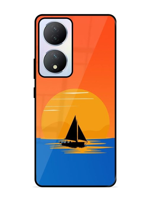 Sunset Sail Glossy Soft Edge Case for Vivo Y100A (5G) Chachhi