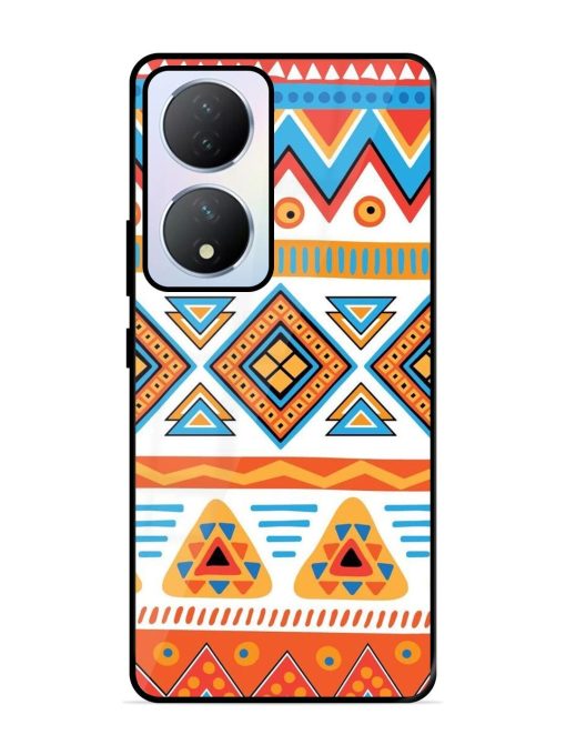 Vibrant Tribal Pattern Glossy Soft Edge Case for Vivo Y100A (5G) Chachhi