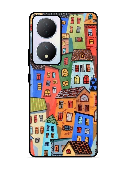 Rainbow House Glossy Soft Edge Case for Vivo Y100A (5G) Chachhi