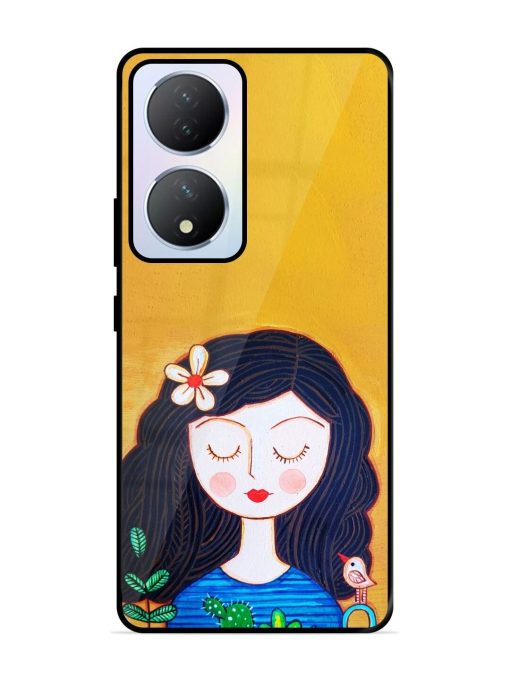 Girl Illustration Glossy Soft Edge Case for Vivo Y100A (5G) Chachhi