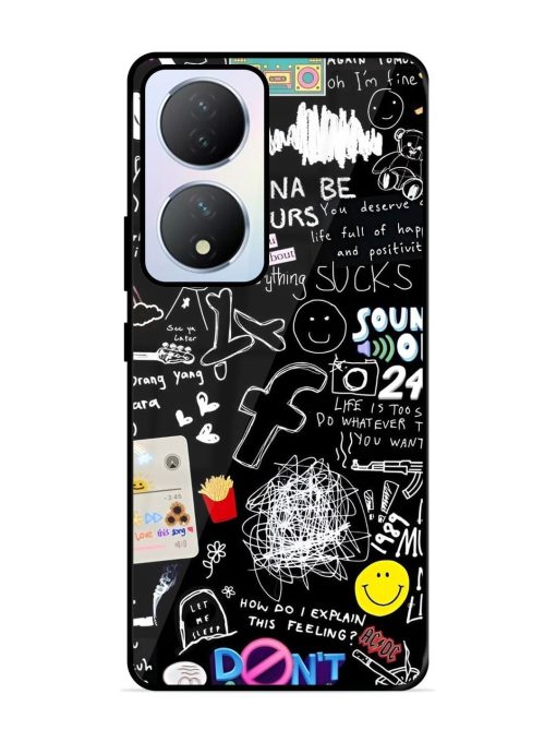 Doodle Diary Glossy Soft Edge Case for Vivo Y100A (5G) Chachhi