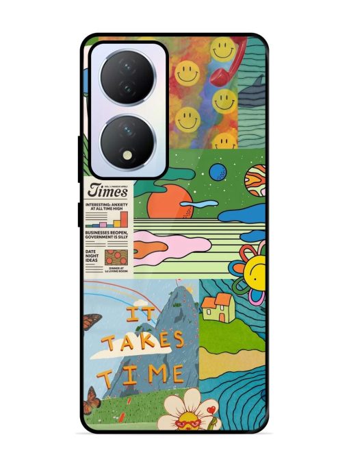 Groovy Vibes Glossy Soft Edge Case for Vivo Y100A (5G) Chachhi