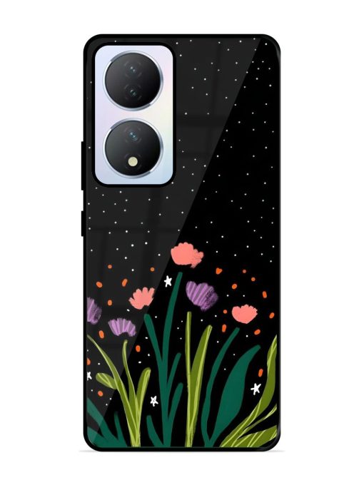 Midnight Bloom Glossy Soft Edge Case for Vivo Y100A (5G) Chachhi