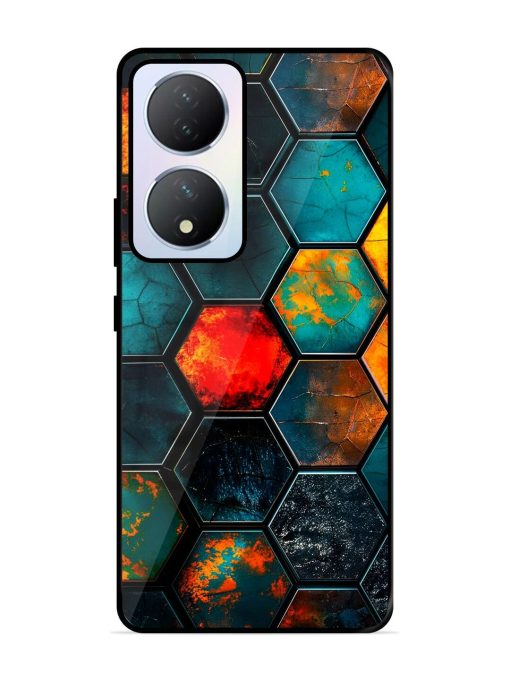 Hexagon Hive Glossy Soft Edge Case for Vivo Y100A (5G) Chachhi