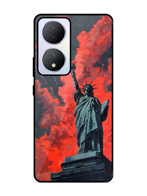 Lady Liberty'S Firework Finale Glossy Soft Edge Case for Vivo Y100A (5G) Chachhi