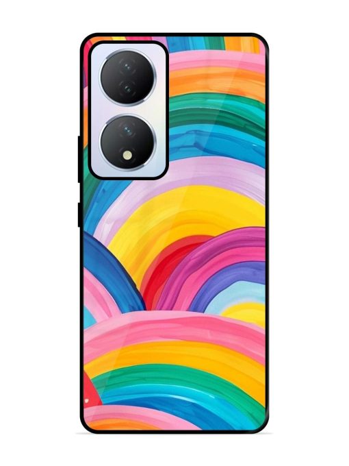 Rainbow Symphony Glossy Soft Edge Case for Vivo Y100A (5G) Chachhi