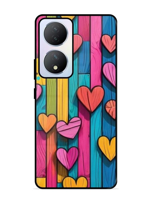 Rainbow Of Hearts Glossy Soft Edge Case for Vivo Y100A (5G) Chachhi