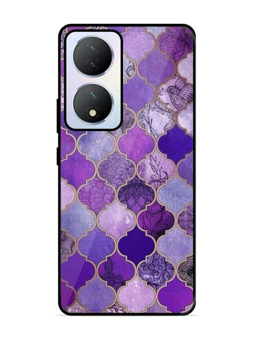 Purple Mosaic Magic Glossy Soft Edge Case for Vivo Y100A (5G) Chachhi