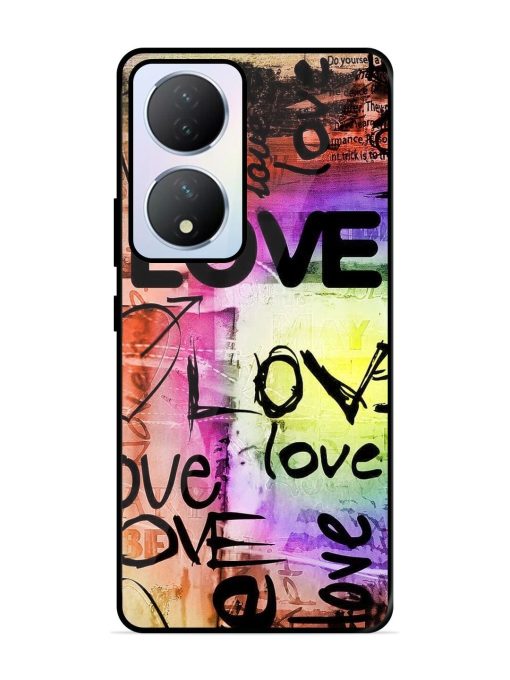 Love Graffiti Glossy Soft Edge Case for Vivo Y100A (5G) Chachhi