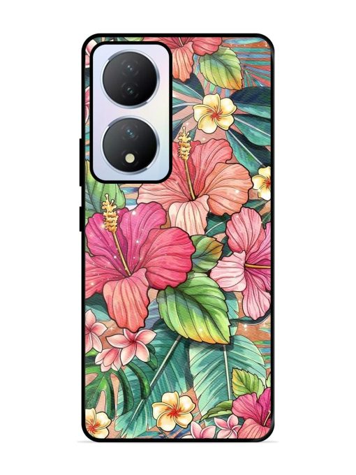 Tropical Tapestry Glossy Soft Edge Case for Vivo Y100A (5G) Chachhi