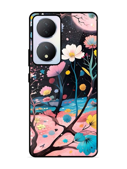 Cosmic Bloom Glossy Soft Edge Case for Vivo Y100A (5G) Chachhi