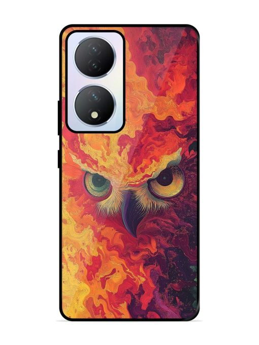 Fiery Owl Glossy Soft Edge Case for Vivo Y100A (5G) Chachhi