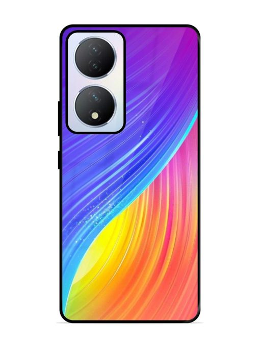 Neon Swirl Glossy Soft Edge Case for Vivo Y100A (5G) Chachhi