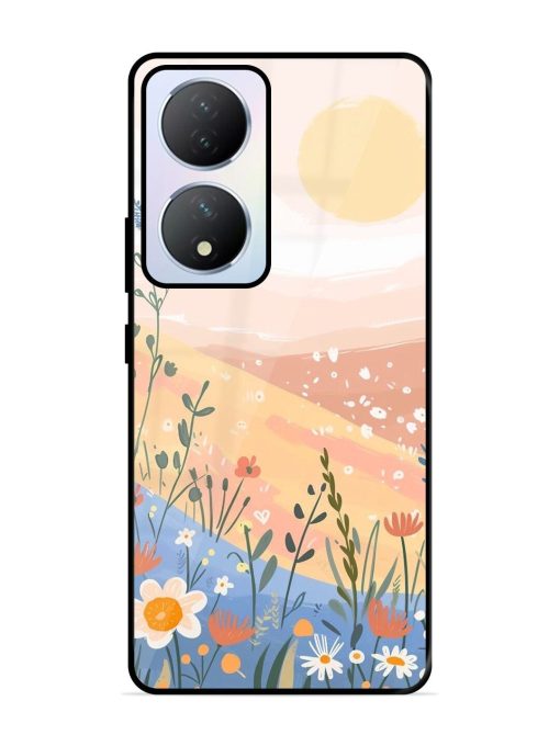 Golden Hour Blooms Glossy Soft Edge Case for Vivo Y100A (5G) Chachhi