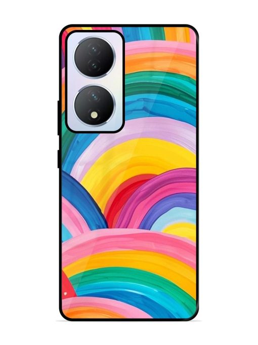 Rainbow Cascade Glossy Soft Edge Case for Vivo Y100A (5G) Chachhi