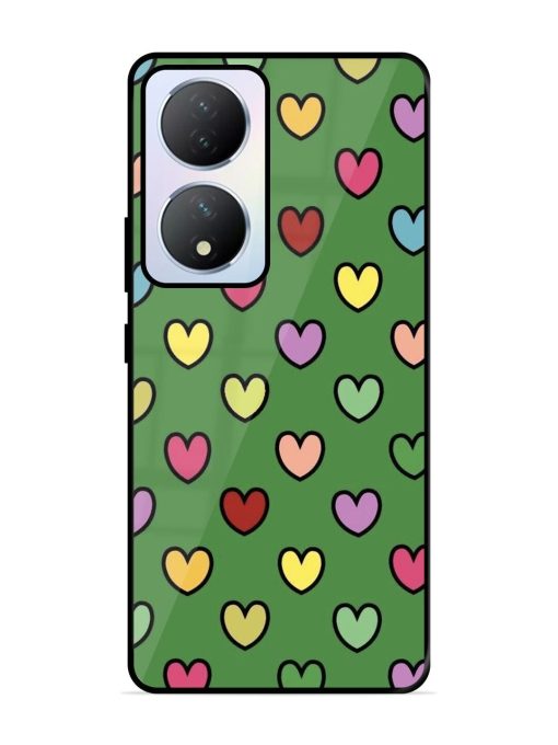 Rainbow Heart Parade Glossy Soft Edge Case for Vivo Y100A (5G) Chachhi