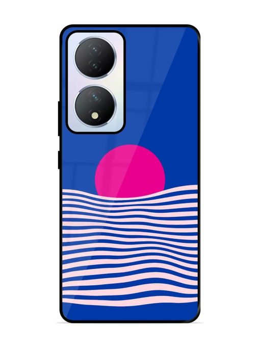 Pink Sunset Over Blue Waves Glossy Soft Edge Case for Vivo Y100A (5G) Chachhi